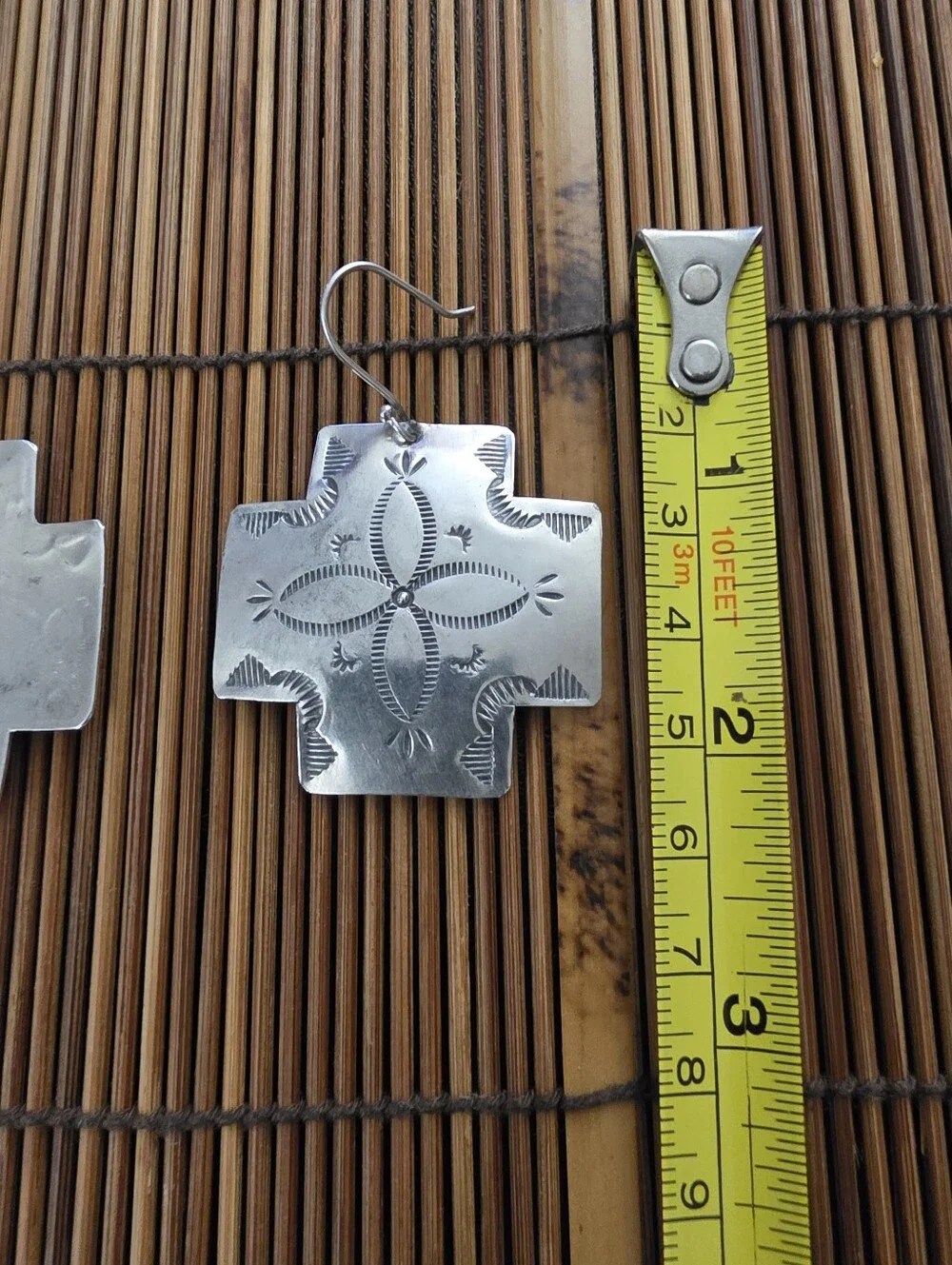 Sterling Silver Navajo Cross Dangle Earrings (Vintage)